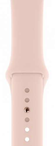 Умные часы Apple Watch Series 4, 40 мм, корпус из золотистого алюминия, спортивный ремешок цвета «розовый песок» (золотистый) MU682