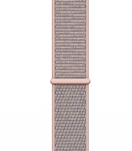 Apple Watch Series 4, 44 мм, корпус из алюминия золотого цвета, спортивный браслет цвета «розовый песок» (MU6G2) MU6G2
