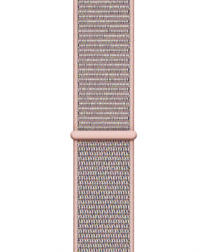 Apple Watch Series 4, 44 мм, корпус из алюминия золотого цвета, спортивный браслет цвета «розовый песок» (MTVX2) mtvx2