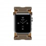 Apple Watch Series 2 Hermès, Корпус 38 мм из нержавеющей стали, ремешок Manchette из кожи Swift цвета Étoupe с двойной пряжкой (MNQ72)