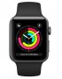 Apple Watch Series 3 42мм, корпус из алюминия цвета «серый космос», спортивный ремешок чёрного цвета (MQL12)