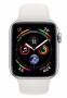 Apple Watch Series 4, 44 мм, корпус из алюминия серебристого цвета, спортивный ремешок белого цвета (MU6A2) MU6A2
