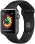 Apple Watch Series 3 42мм, корпус из алюминия цвета «серый космос», спортивный ремешок чёрного цвета (MQL12)