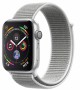 Apple Watch Series 4, 44 мм, корпус из алюминия серебристого цвета, спортивный браслет цвета «белая ракушка» (MU6C2) MU6C2